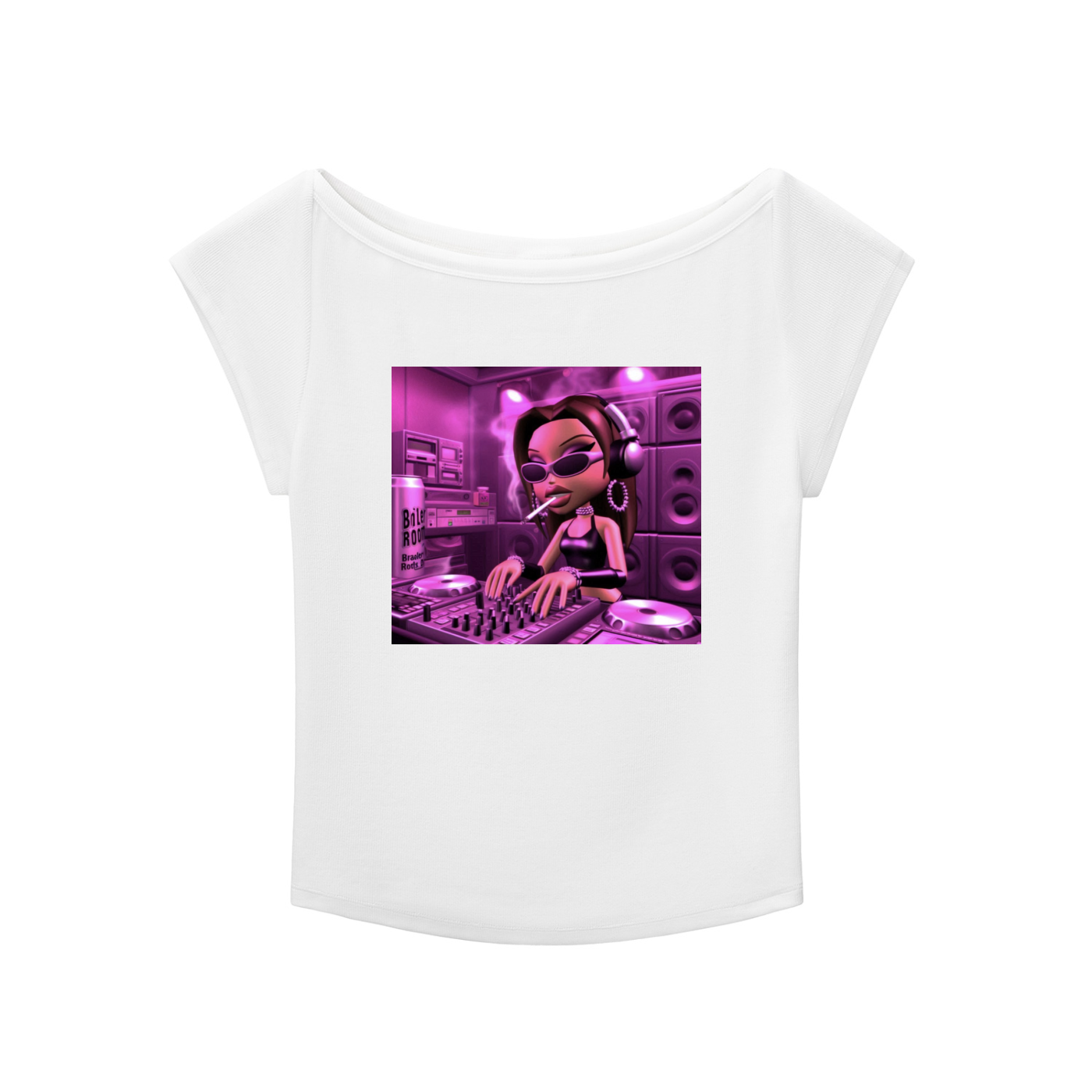 bratty dj graphic baby tee