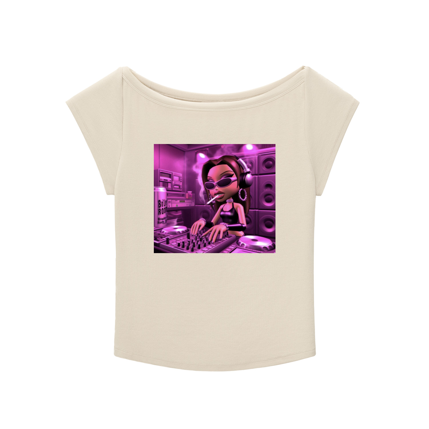 bratty dj graphic baby tee