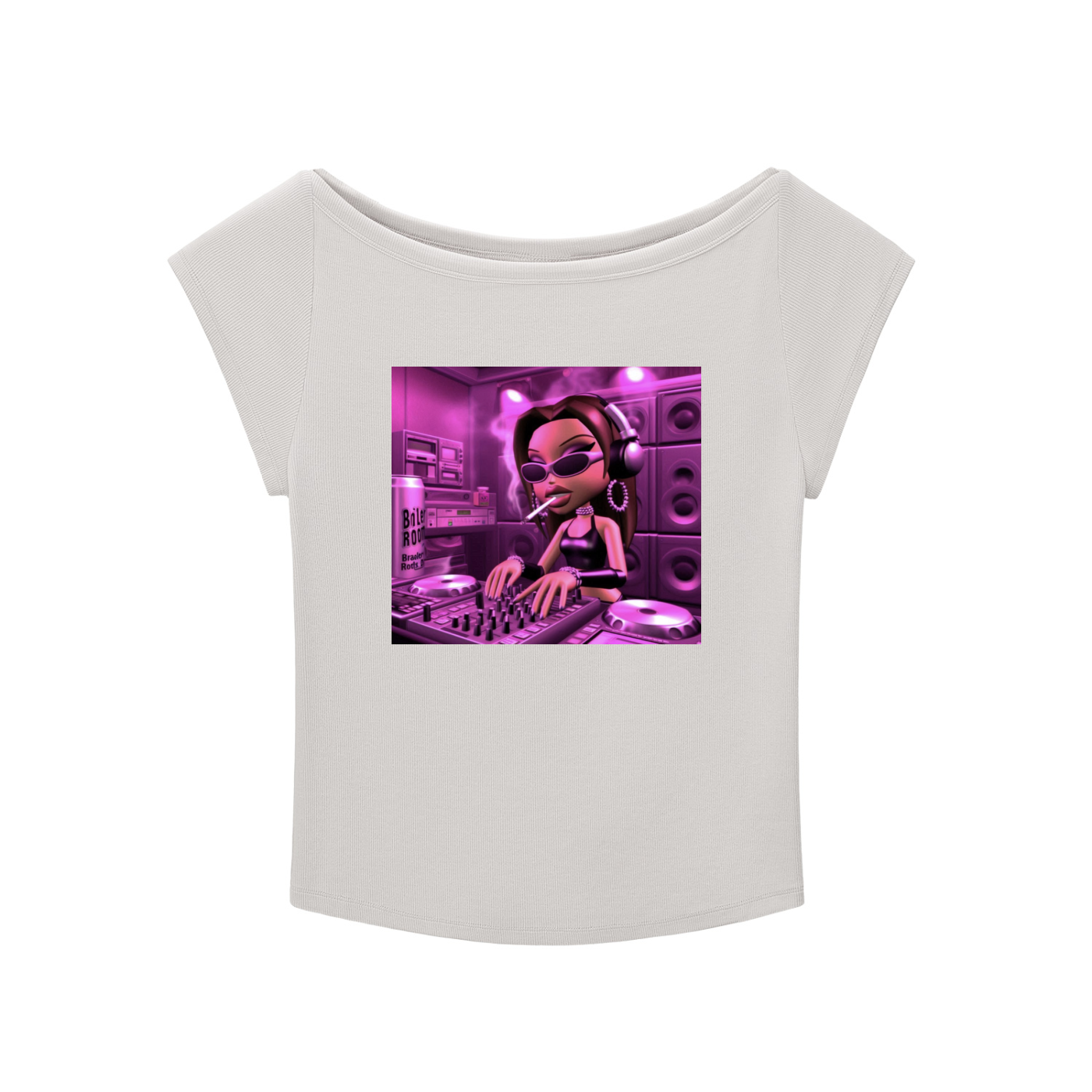 bratty dj graphic baby tee