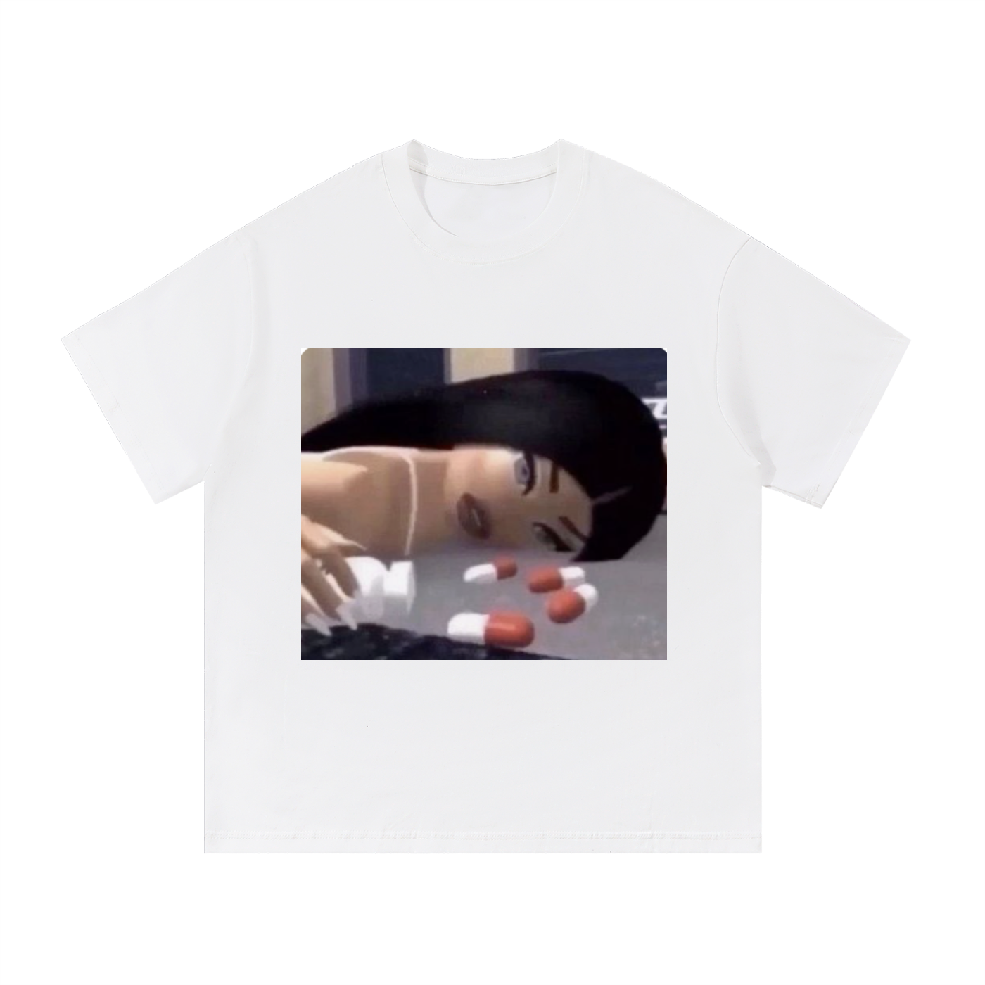 animated girl oversized tee