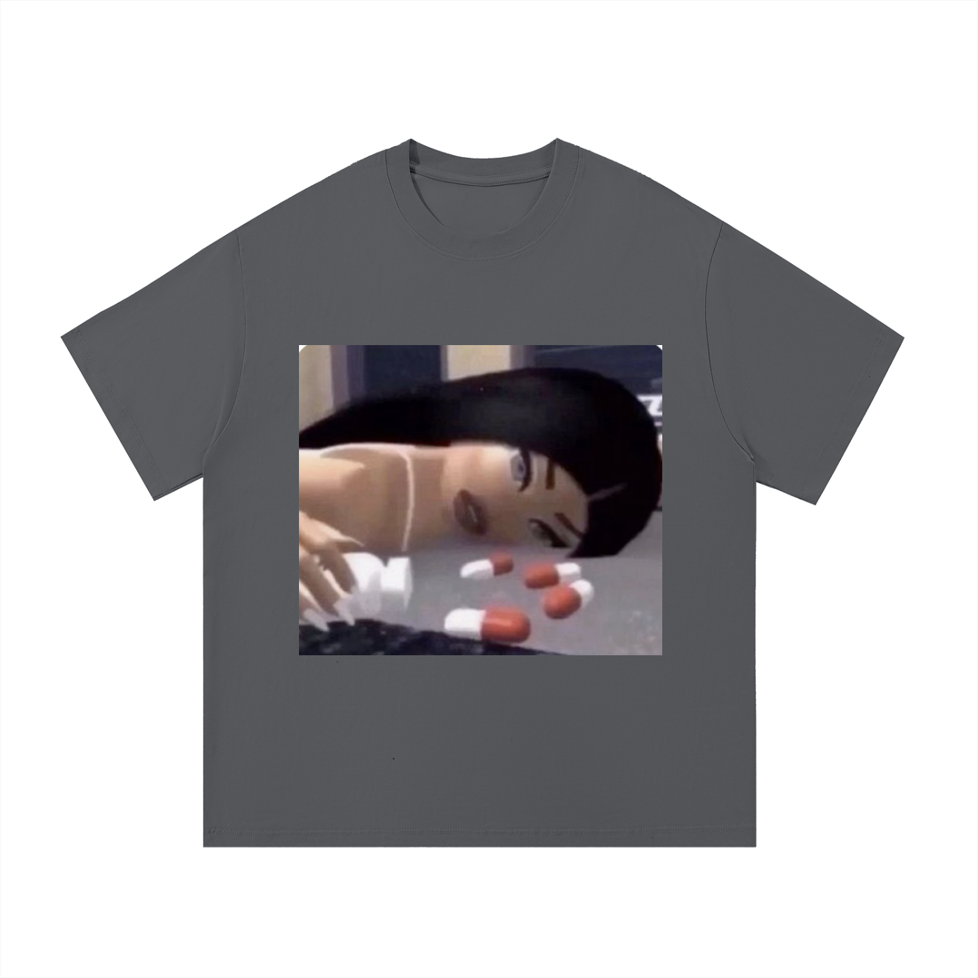 animated girl oversized tee