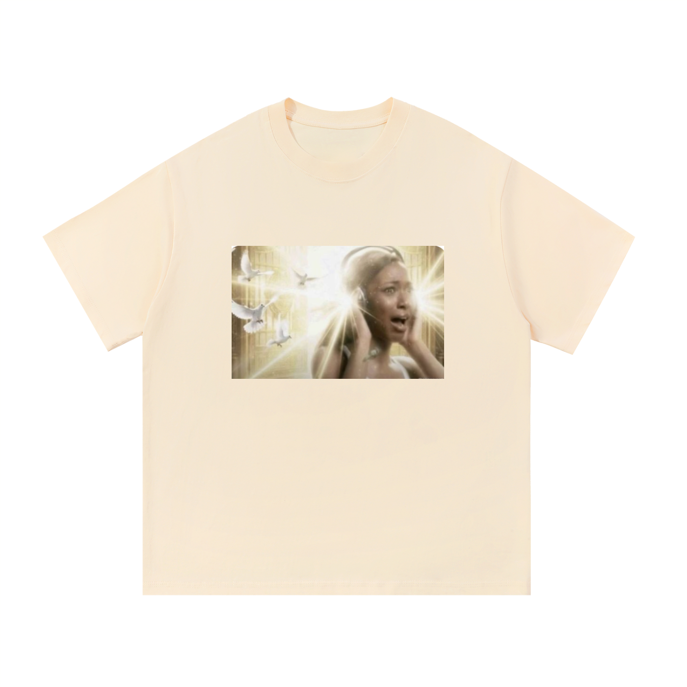 headphones meme oversized tee