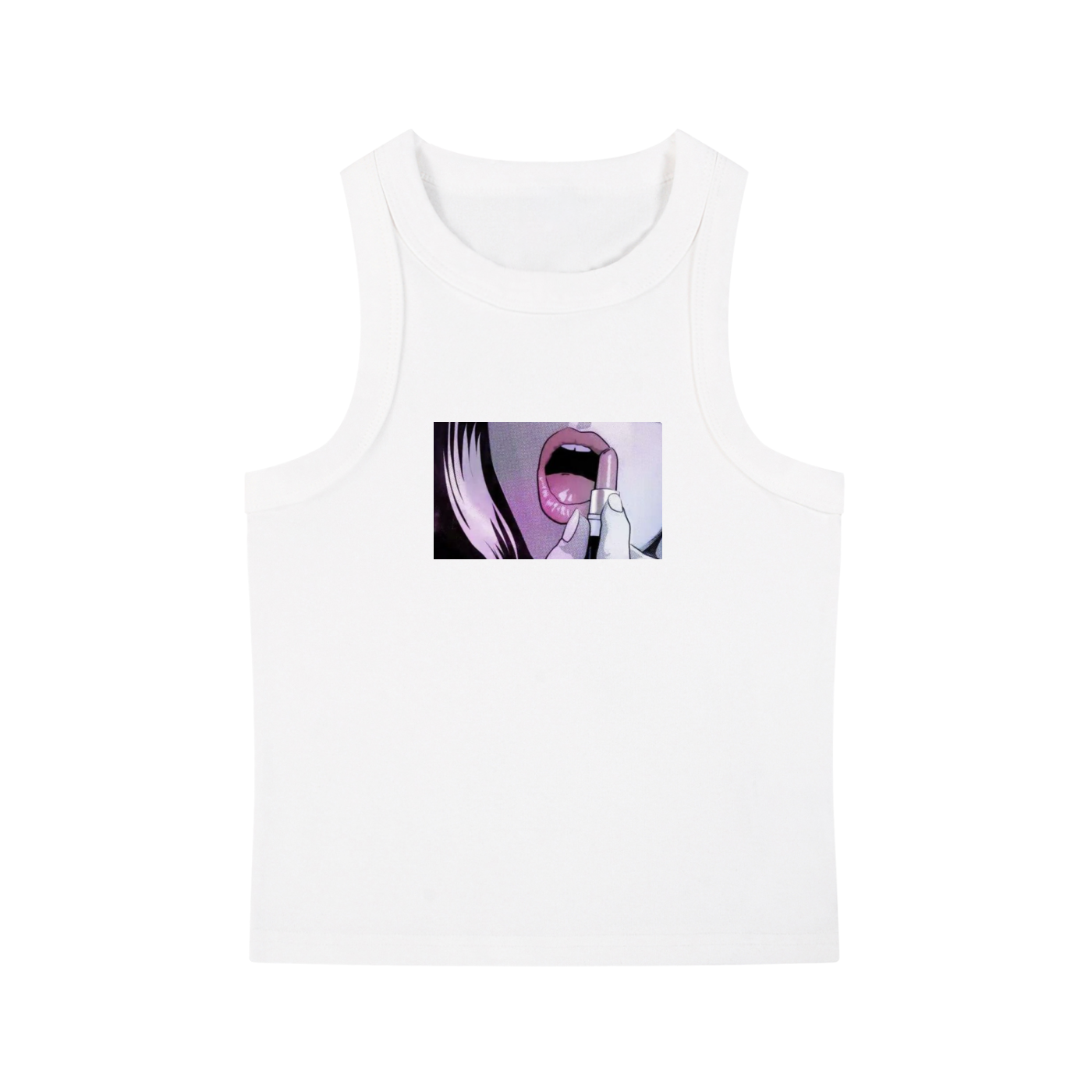 comic lips graphic tank