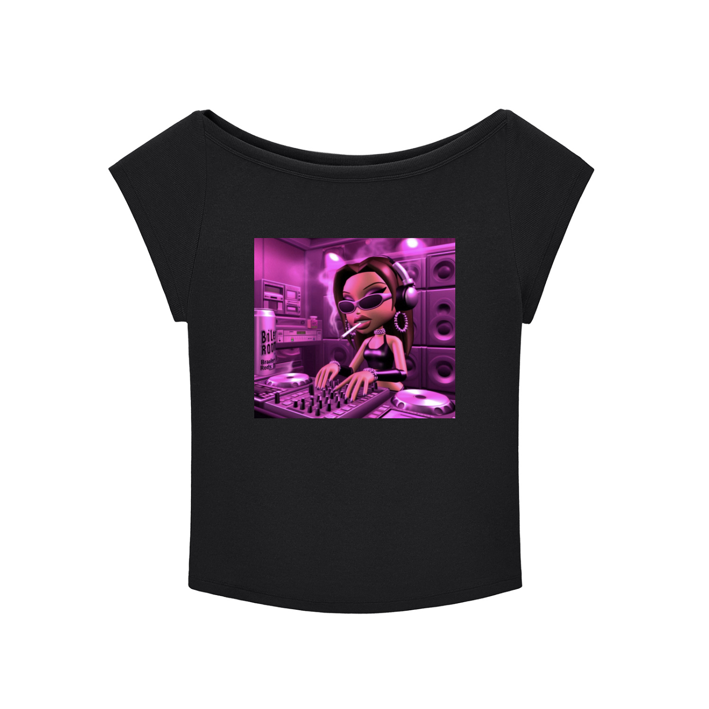 bratty dj graphic baby tee