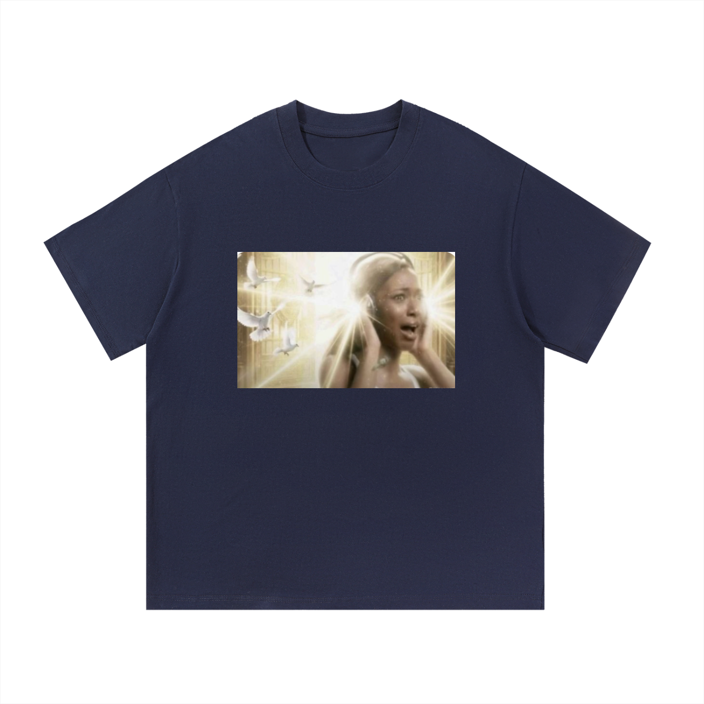 headphones meme oversized tee